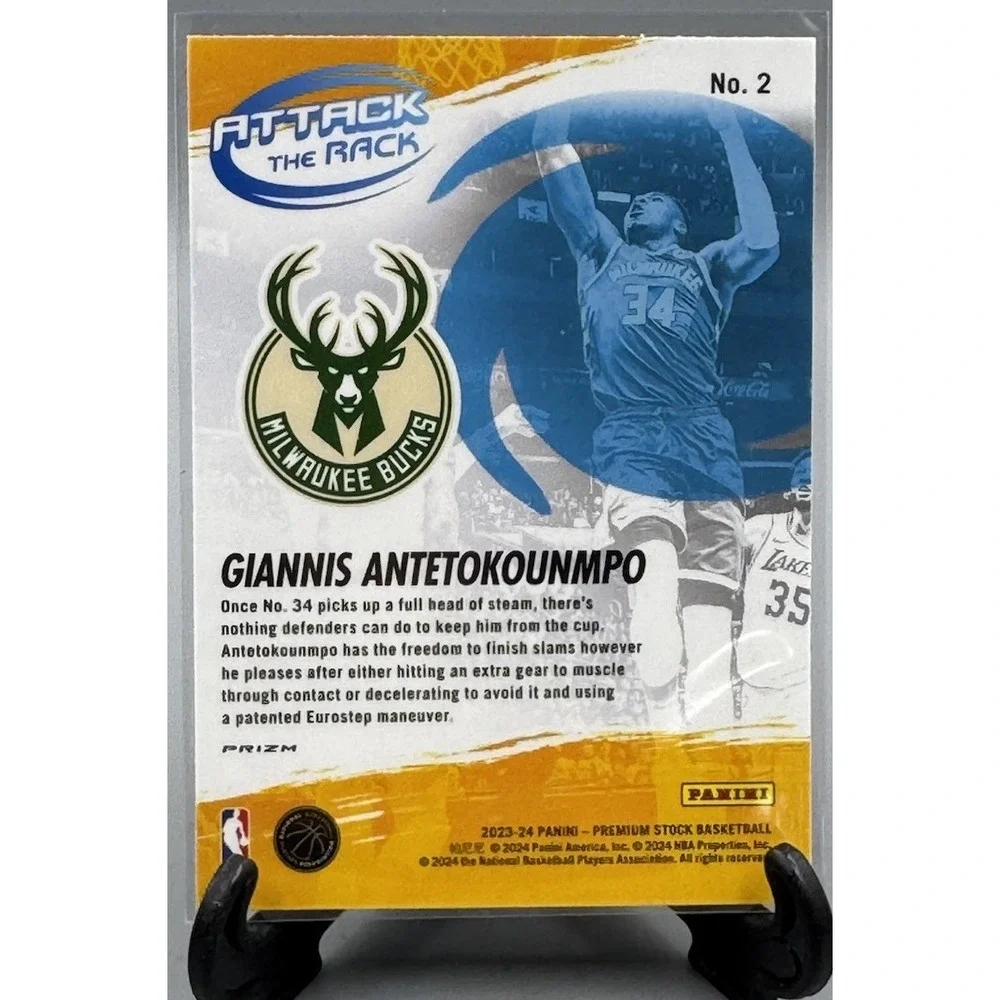 Giannis Antetokounmpo 2023-24 NBA Hoops Premium Stock SILVER Attack the Rack #2
